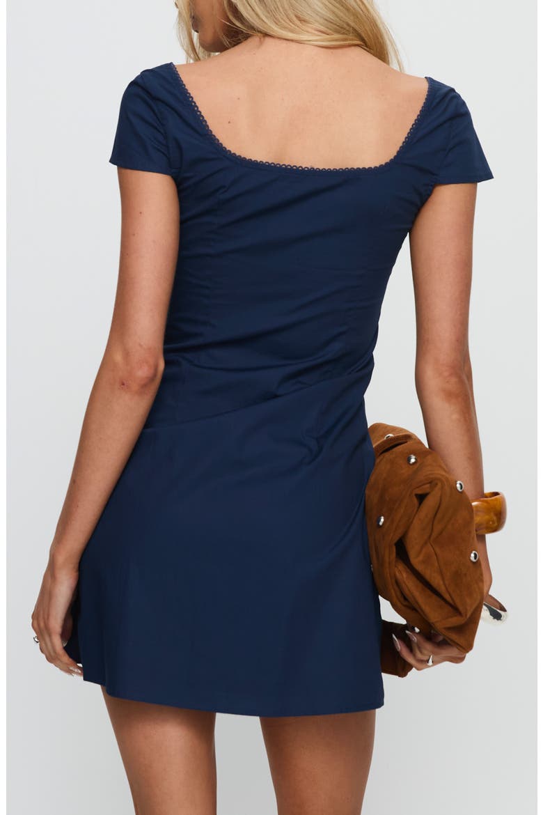 Marisella Scoop Neck Button-Up Minidress, Alternate, color, NAVY