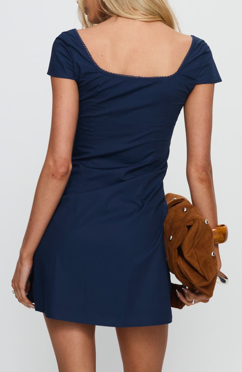 Princess Polly Marisella Scoop Neck Button-Up Minidress, Alternate, color, Navy