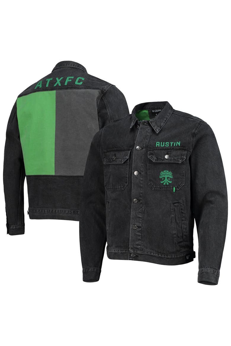 Men's The Wild Collective Black Austin FC Denim Button-Up Jacket, Main, color, Black