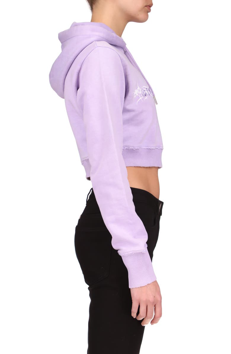 Givenchy Barbed Wire Logo Distressed Cotton Crop Hoodie, Alternate, color,