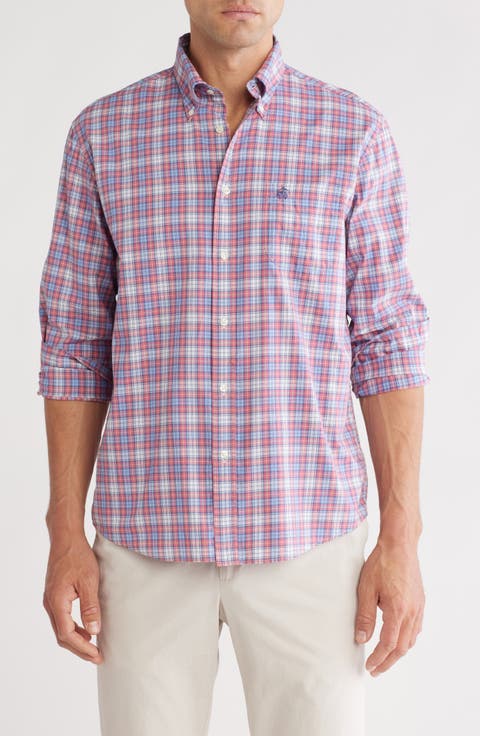 Plaid Long Sleeve Sport Fit Button-Down Shirt