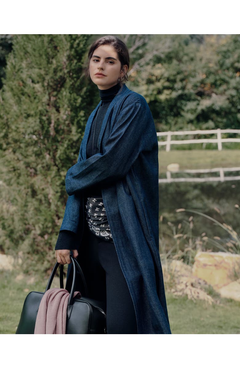 JUANA Denim Atelier Trench Coat, Alternate, color, Blue Denim