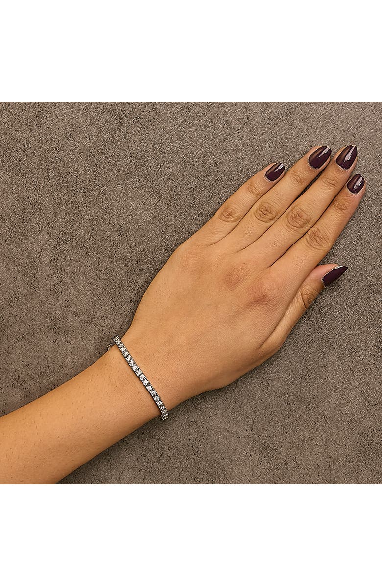 Haus of Brilliance Silver 2.0 Cttw Lab Grown Diamond Illusion-Set Miracle Plate Tennis Bracelet, Alternate, color, White