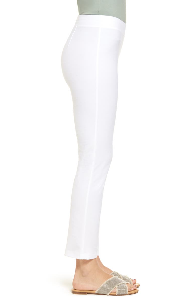 Eileen Fisher Stretch Crepe Slim Ankle Pants, Alternate, color, White