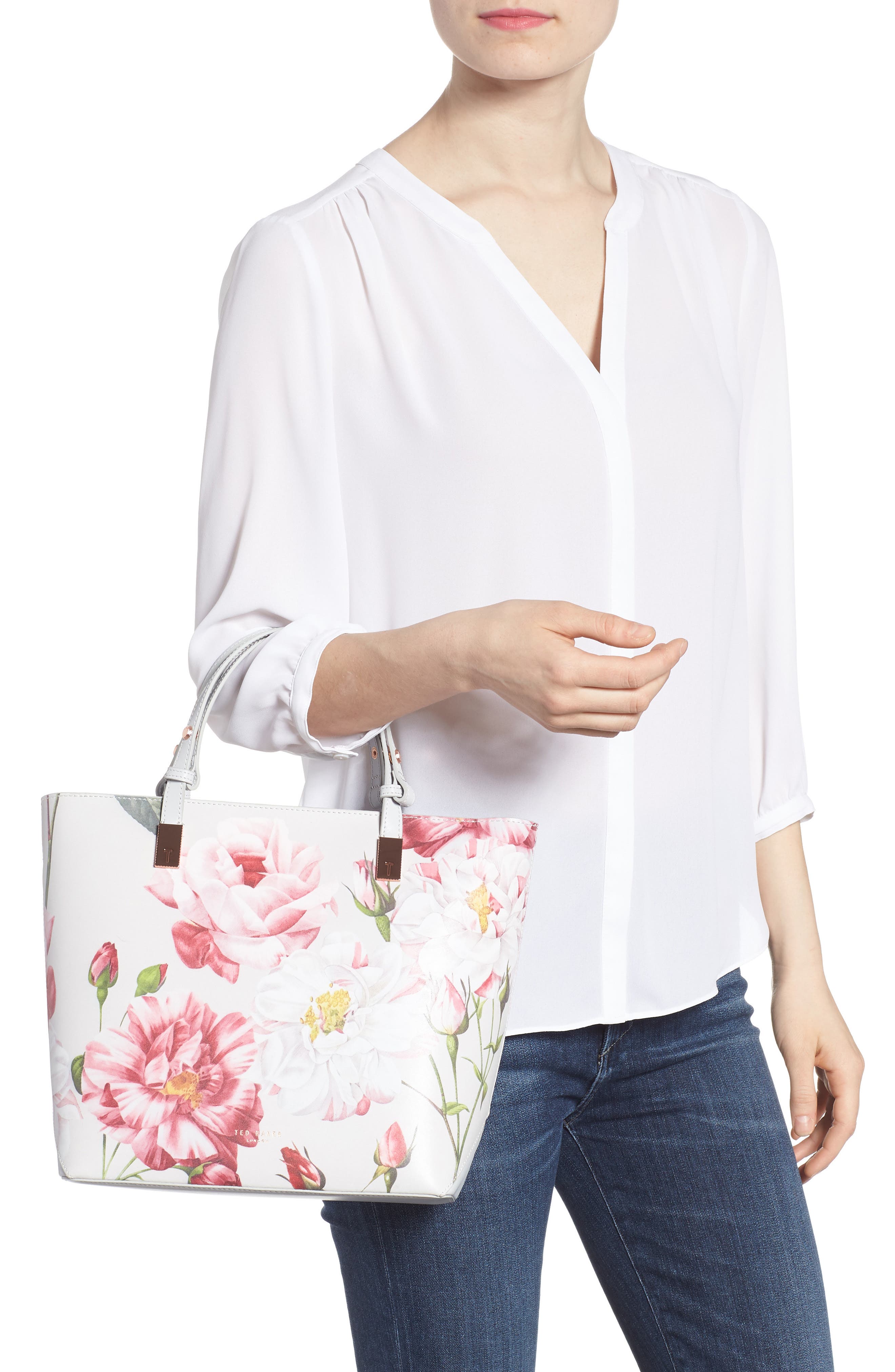 Ted Baker London Adjustable Handle Leather Tote, Alternate, color, 