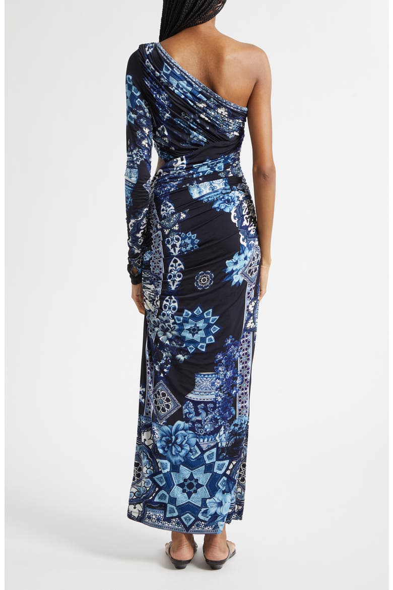 A Tiled Wonderland Cutout One-Shoulder Jersey Dress, Alternate, color, A TILED WONDERLAND