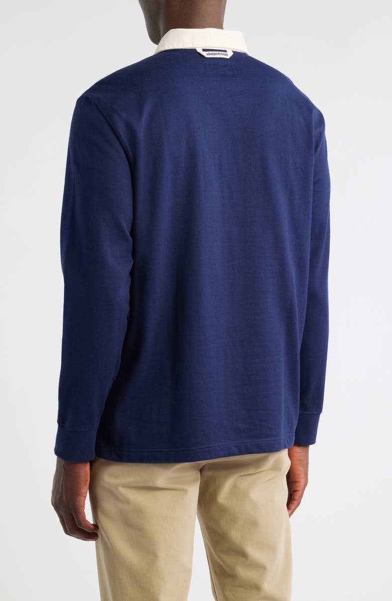 vineyard vines Organic Cotton Rugby Shirt, Alternate, color, Nautical Navy