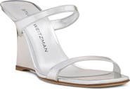 Stuart Weitzman Vinnie 85 Patent Leather Wedge Slide Sandal
