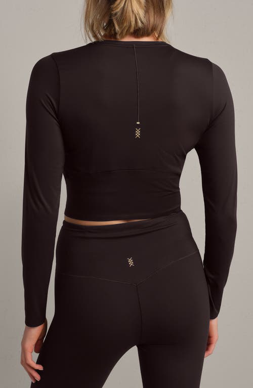 Rhone Serene Fitted Long Sleeve Performance Top In Brown