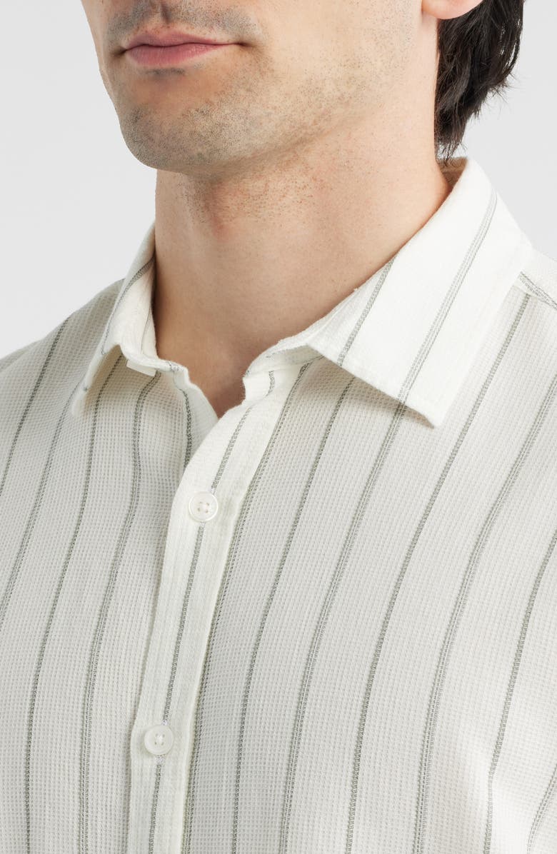 Mavi Jeans Stripe Regular Fit Button-Up Shirt, Alternate, color, Agave Green