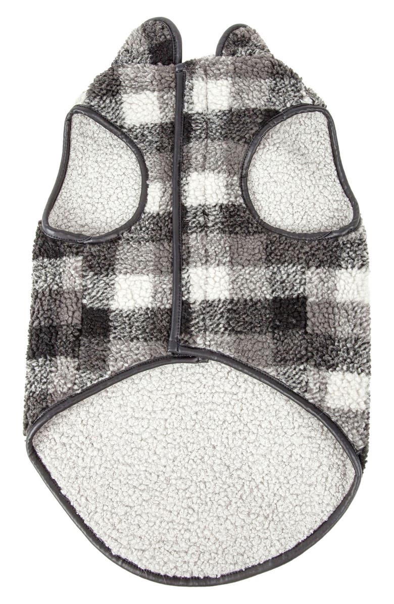 PET LIFE Black Boxer Classical Plaid Insulated Dog Coat, Alternate, color,