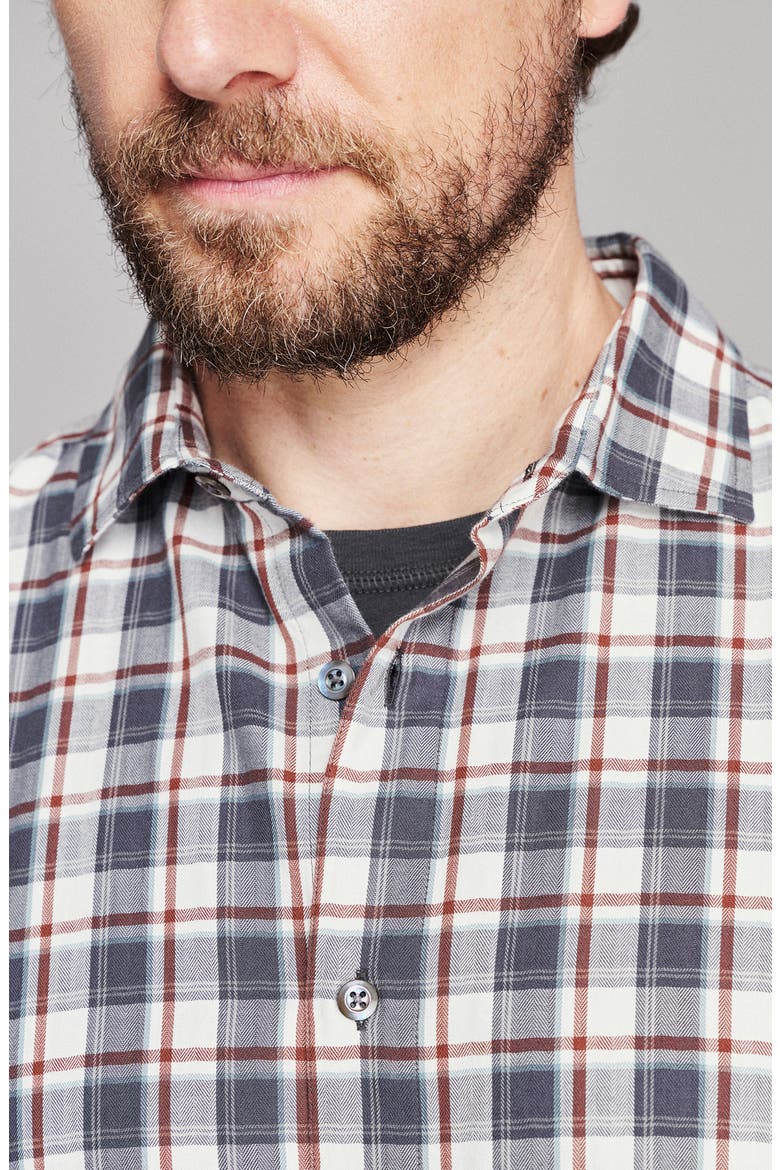 Hutcheson Plaid Button-Up Shirt, Alternate, color, CARBON BLUE MULTI