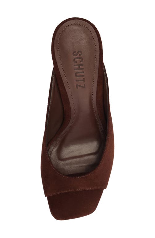 Schutz Finley Suede Mule Sandals In Brown