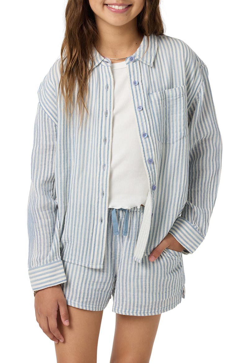 Kids' Leni Long Sleeve Stripe Shirt, Alternate, color, TOFU