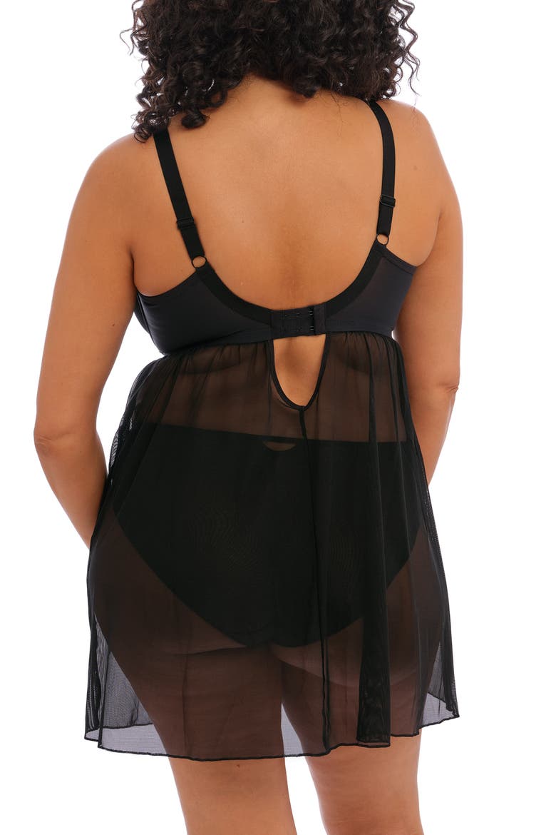 Sachi Full Figure Underwire Babydoll, Alternate, color, BLACK