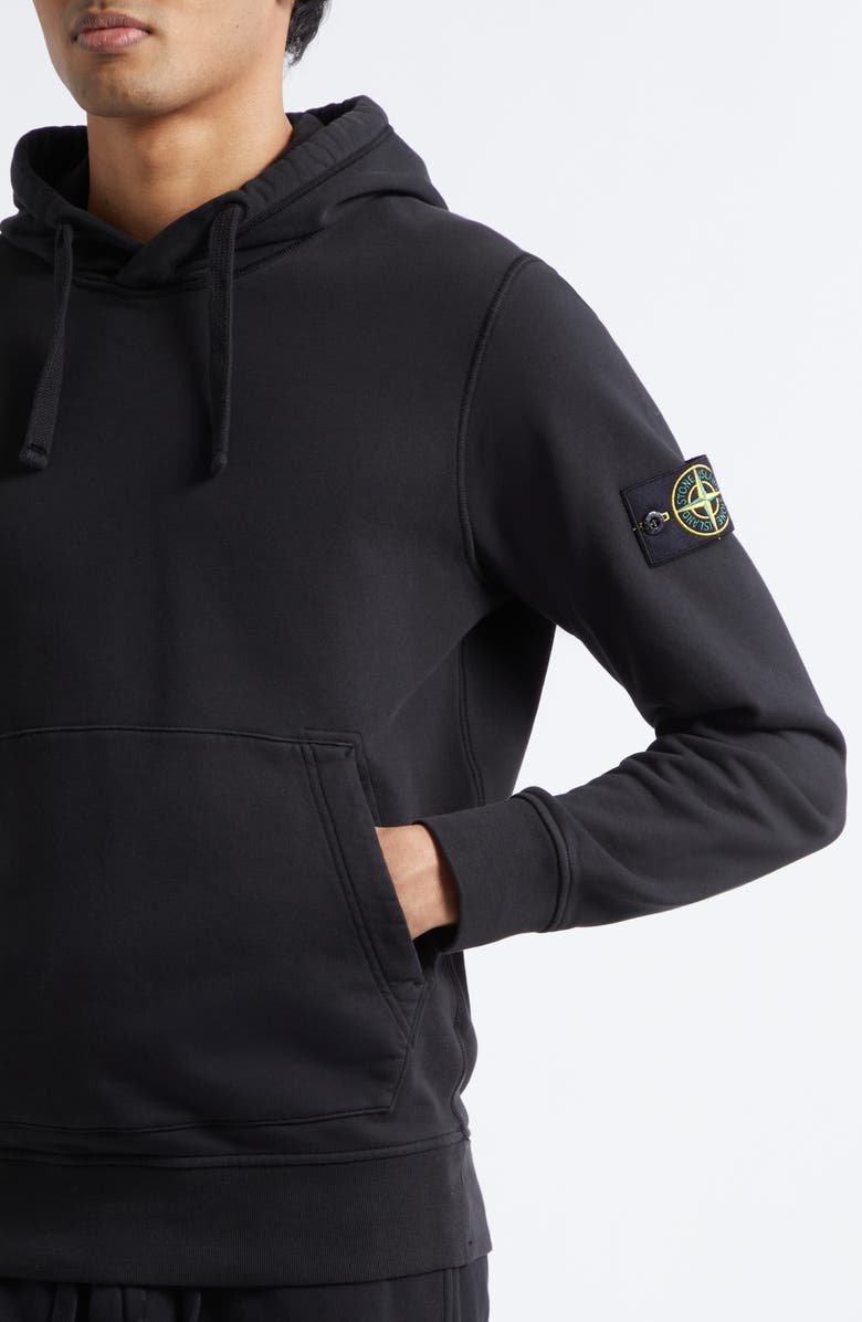 Stone Island Fleece Hoodie, Alternate, color, Black