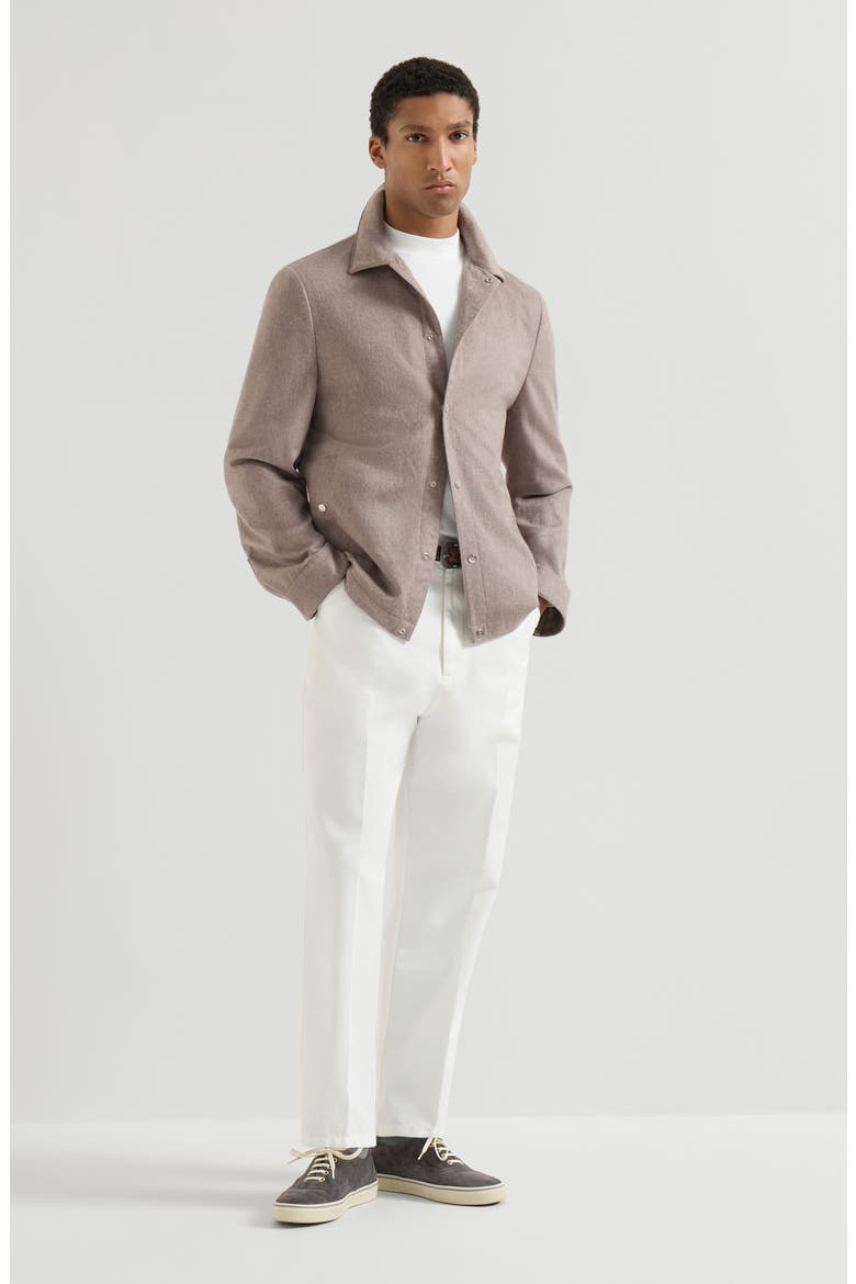 Cashmere flannel outerwear jacket, Alternate, color, Light Brown