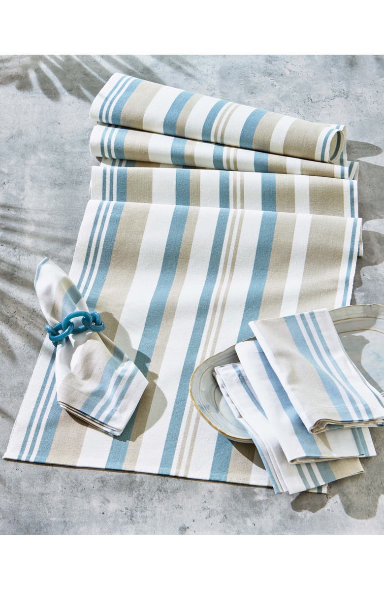 tag Clearwater Stripe Cotton Table Runner Multicolor Summer Design, Alternate, color, 