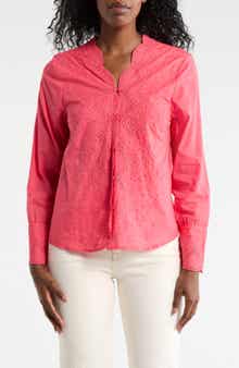 Forgotten Grace Eyelet Embroidered Button-Up Shirt