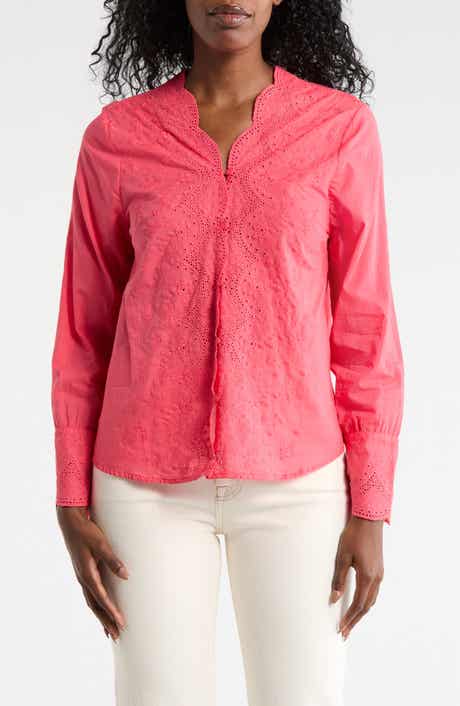 Forgotten Grace Eyelet Embroidered Button-Up Shirt