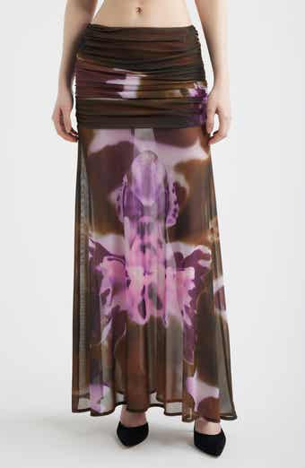 Susurro Print Semi Sheer Maxi Skirt