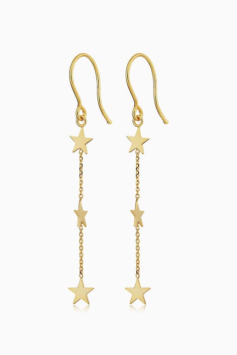 14K Yellow Gold Starry Night Strand Earrings