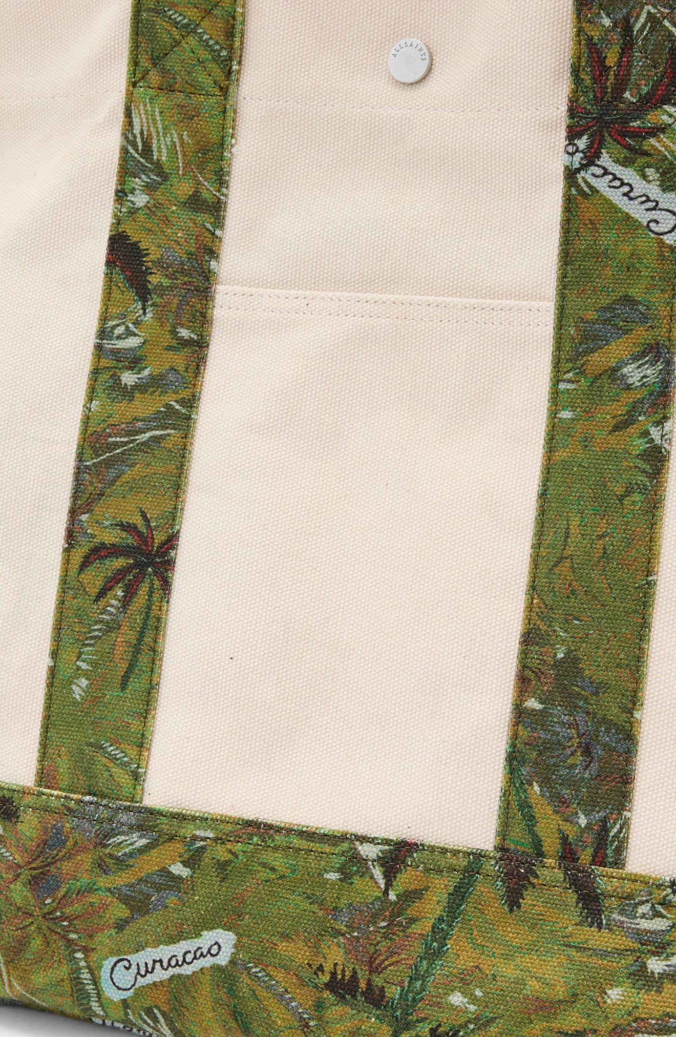 AllSaints Jett Cotton Canvas Beach Tote, Alternate, color, Ecru