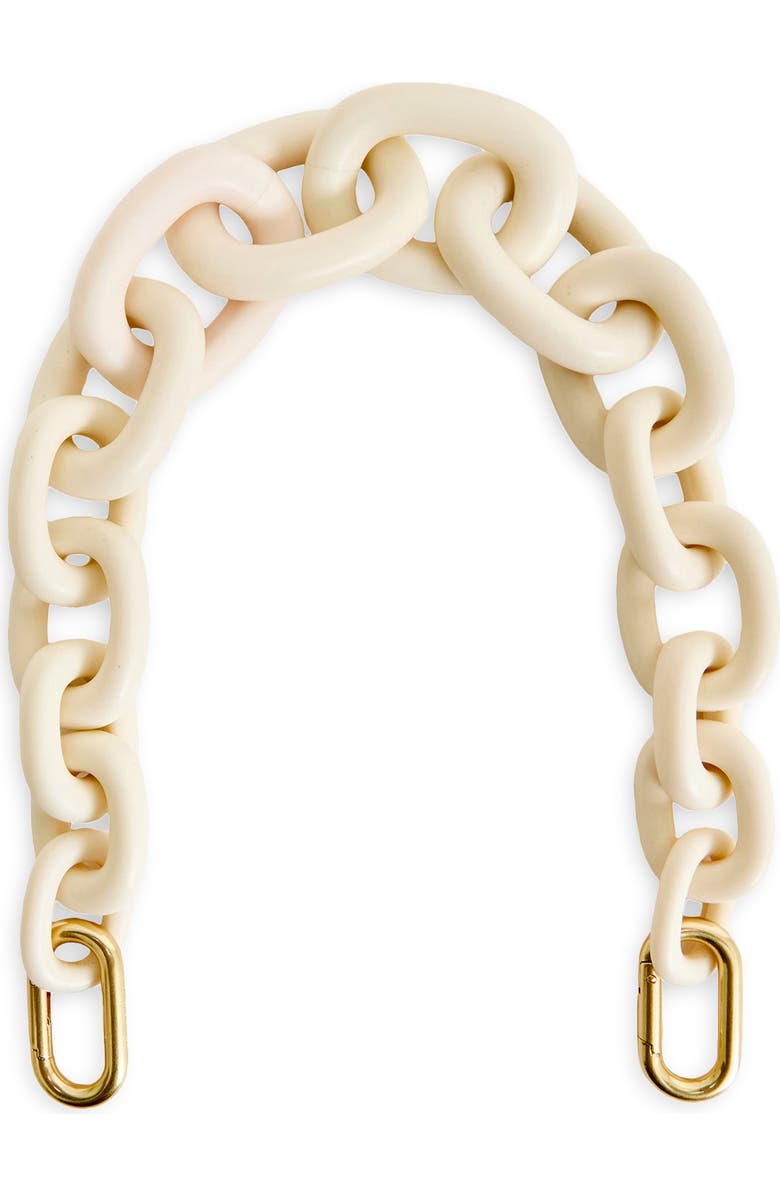 Clare V. Resin Graduated Chain Link Shortie Strap, Main, color, Eggnog