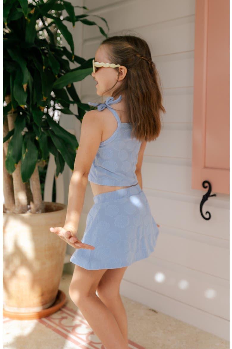 Seashell Terry Tank Skort Set, Alternate, color, Blue Seashell