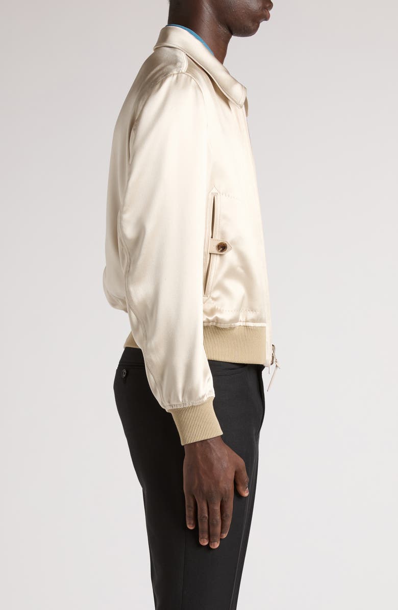 TOM FORD Satin & Crepe Reversible Blouson Jacket, Alternate, color, Champagne