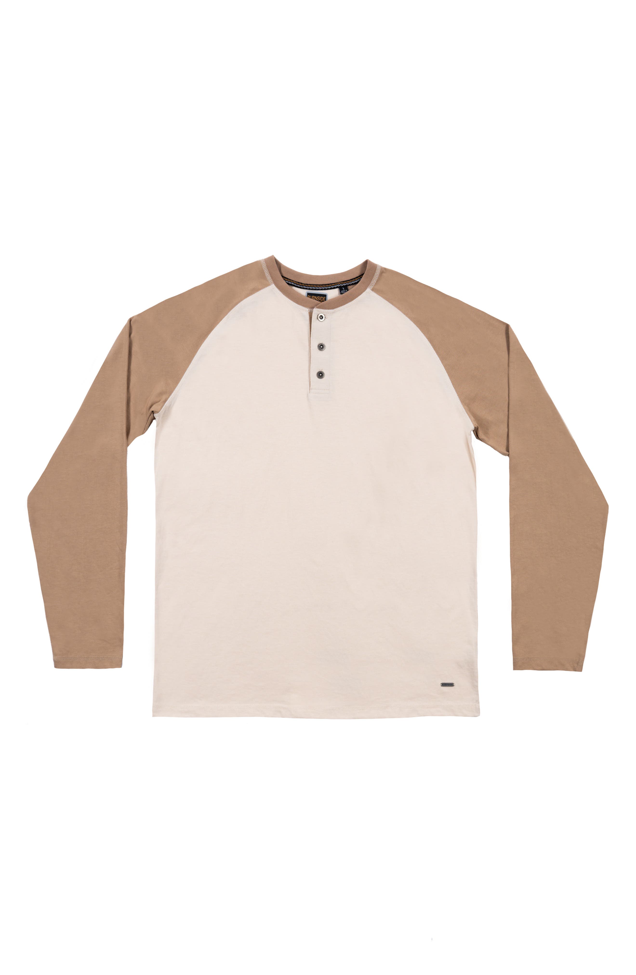 BURNSIDE Heathered Long Sleeve Henley T-Shirt