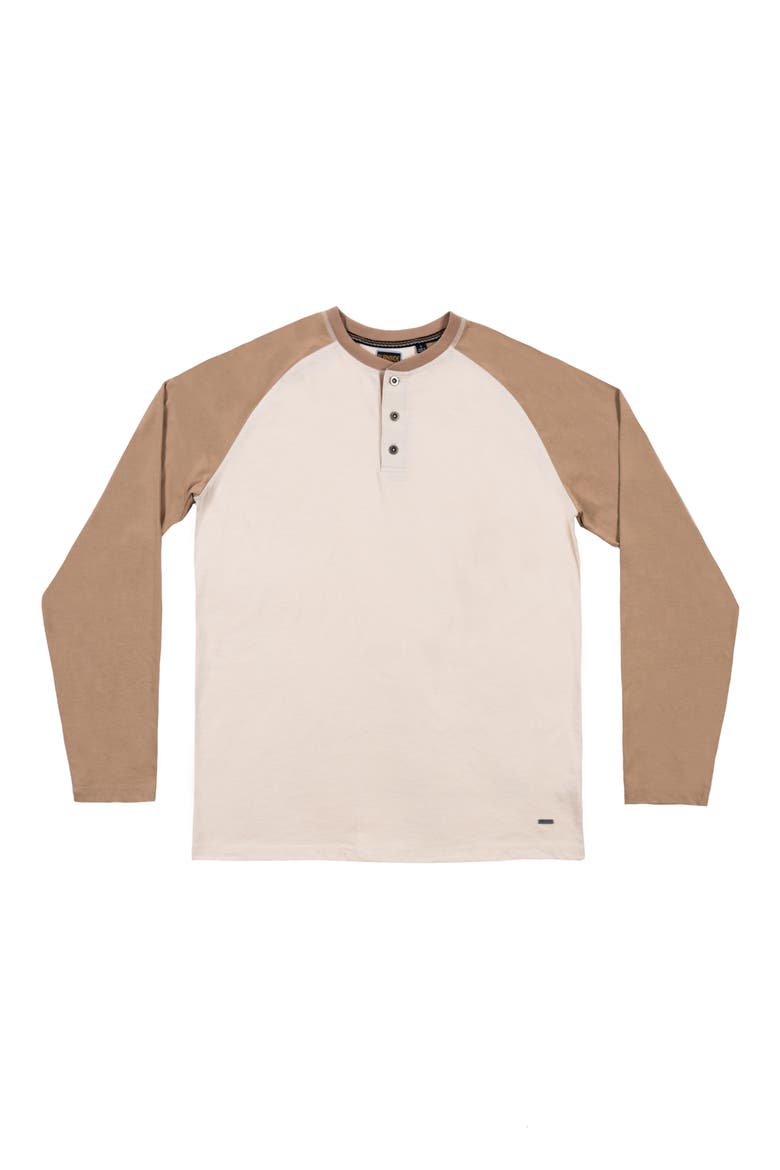 Heathered Long Sleeve Henley T-Shirt, Main, color, LIGHT BROWN