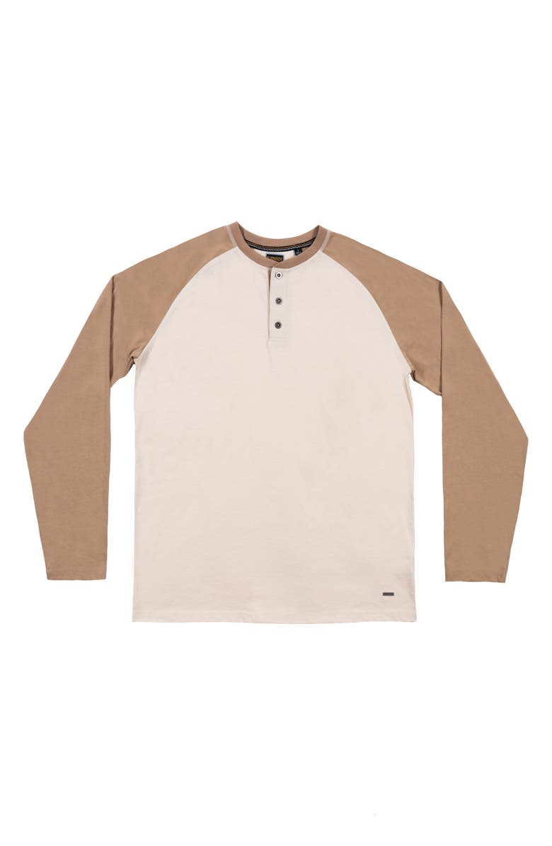 BURNSIDE Heathered Long Sleeve Henley T-Shirt, Main, color, Light Brown