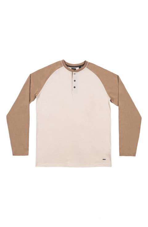 Heathered Long Sleeve Henley T-Shirt