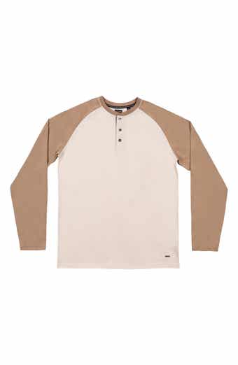 BURNSIDE Heathered Long Sleeve Henley T-Shirt
