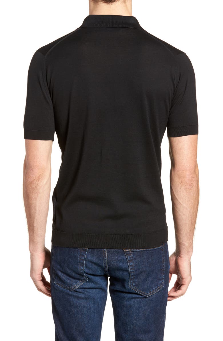 John Smedley Jersey Polo, Alternate, color, Black