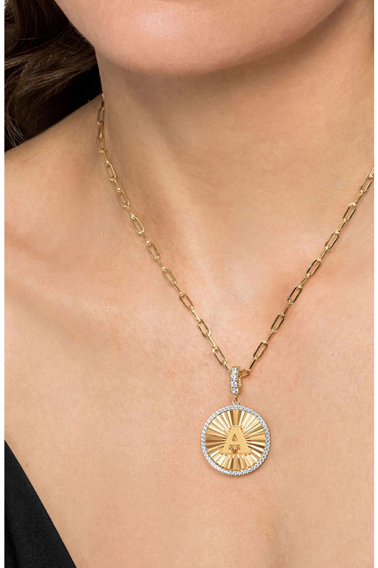Bujukan Diamond Initial Charm, Alternate, color, GOLD - A