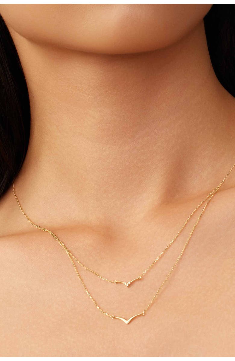 Oradina 14K Yellow Gold Fly High Layered Pendant Necklace, Alternate, color, Yellow Gold