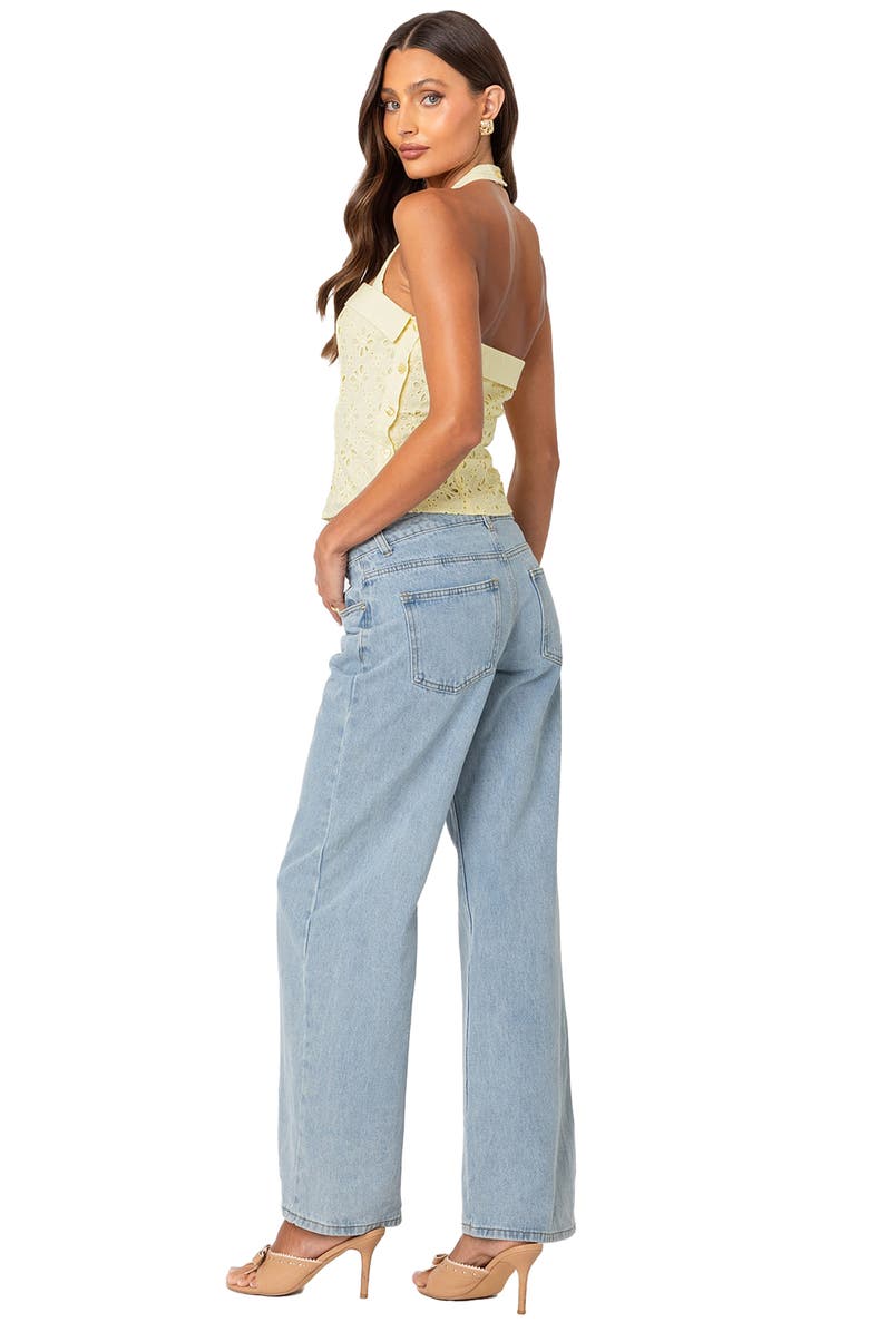 EDIKTED Eyelet Embroidered Halter Top, Alternate, color, 