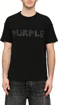 PURPLE BRAND Inside Out Texture Cotton Jersey Graphic T-Shirt