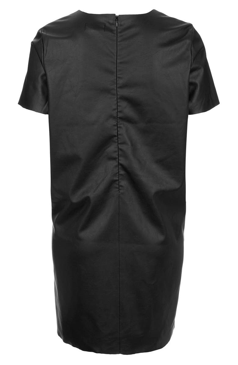 Topshop 'Paloma' Faux Leather Dress, Alternate, color, 