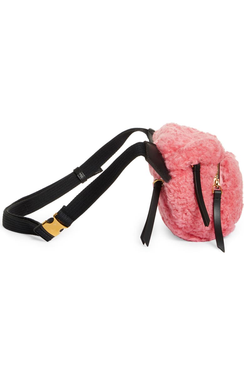 Moncler Felicie Faux Shearling Belt Bag, Alternate, color,