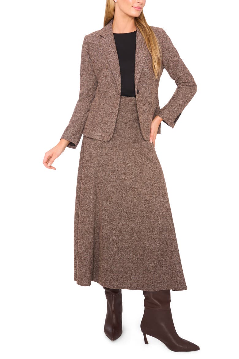 One-Button Tweed Knit Blazer, Alternate, color, DELICIOSO