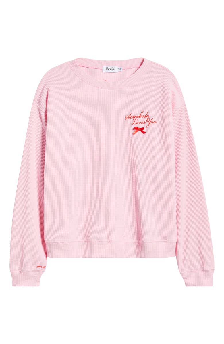 THE MAYFAIR GROUP Somebody Loves You Waffle Knit Graphic Top, Alternate, color, Pink