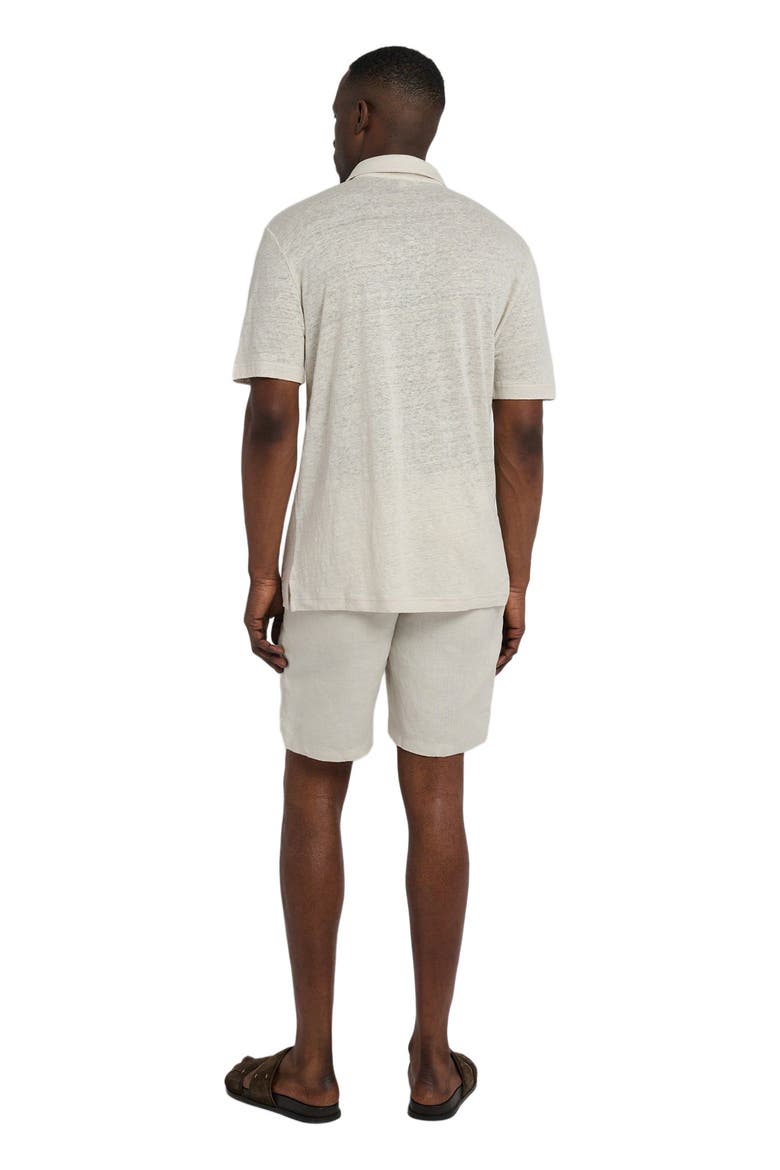 Linen Fixed-Waist Short, Alternate, color, STONE