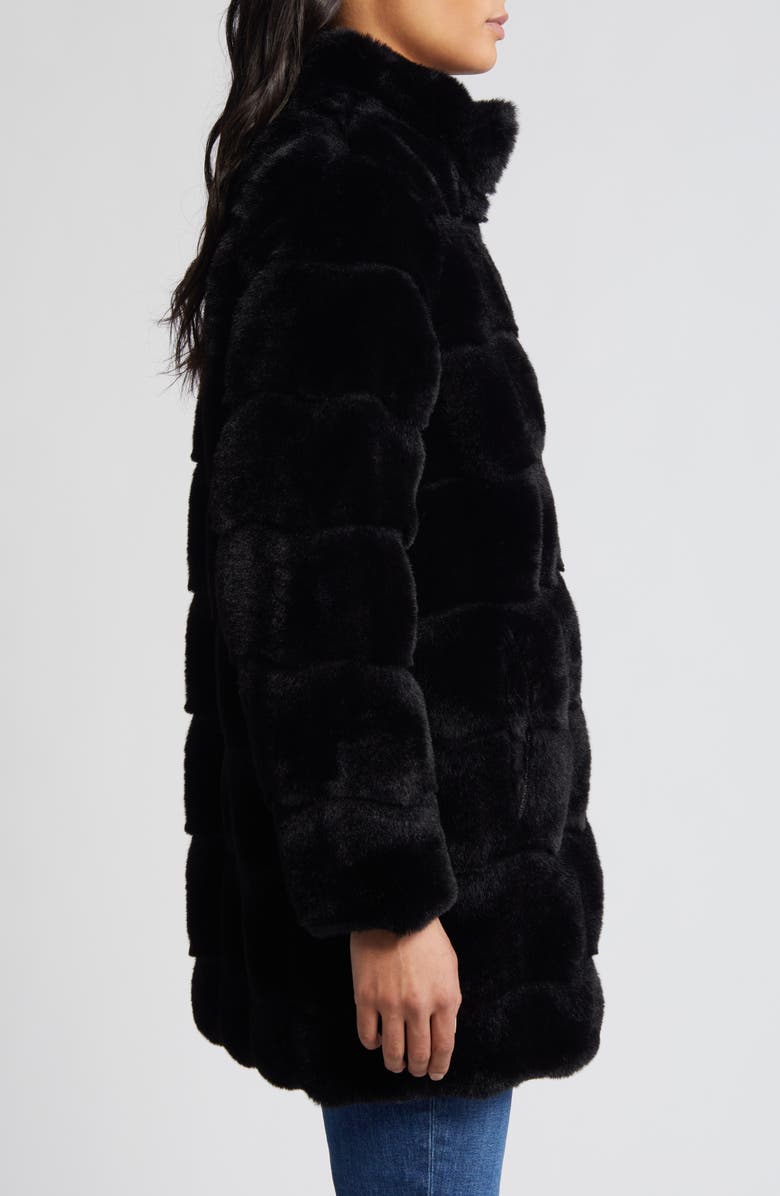 Via Spiga Wavy Reversible Faux Fur Quilted Coat, Alternate, color,