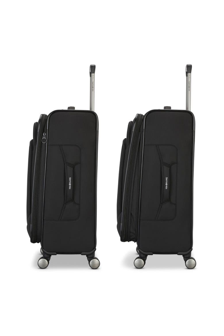 Ascella 4 Softside Expandable 25" Medium Checked Spinner Luggage, Alternate, color, Black