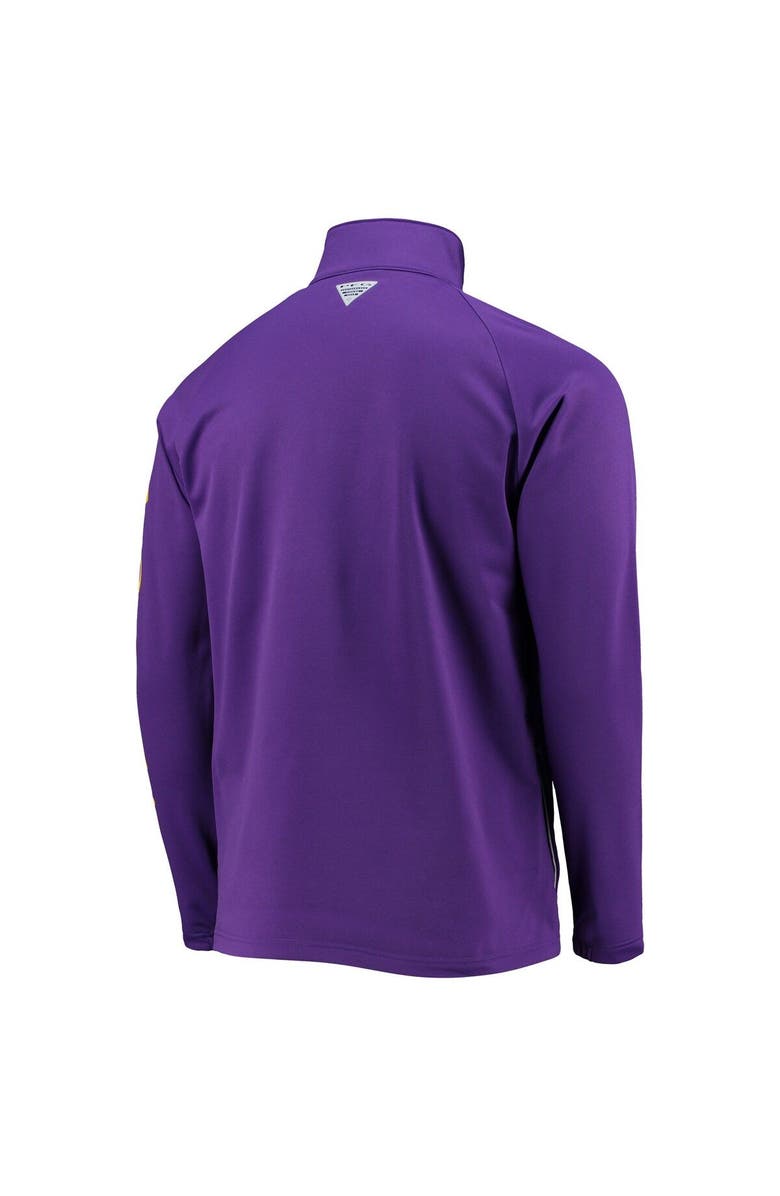 Columbia Men's Columbia Purple LSU Tigers Terminal Tackle Fleece Raglan Omni-Shade Quarter-Zip Jacket, Alternate, color, Purple