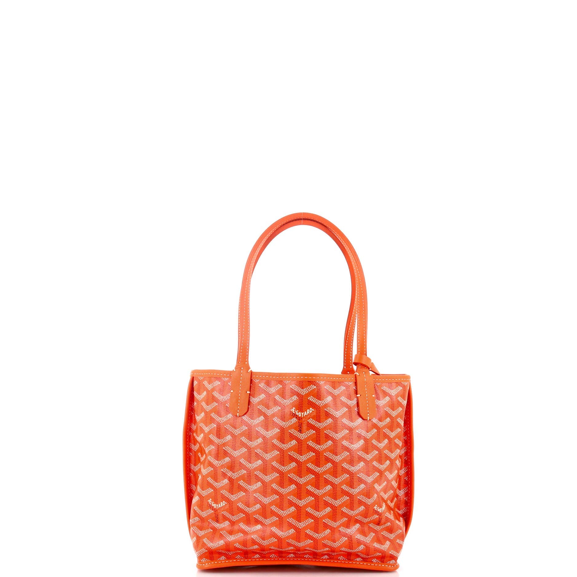 Pre-Owned Goyard Anjou Reversible Tote Coated Canvas Mini, Alternate, color, Orange