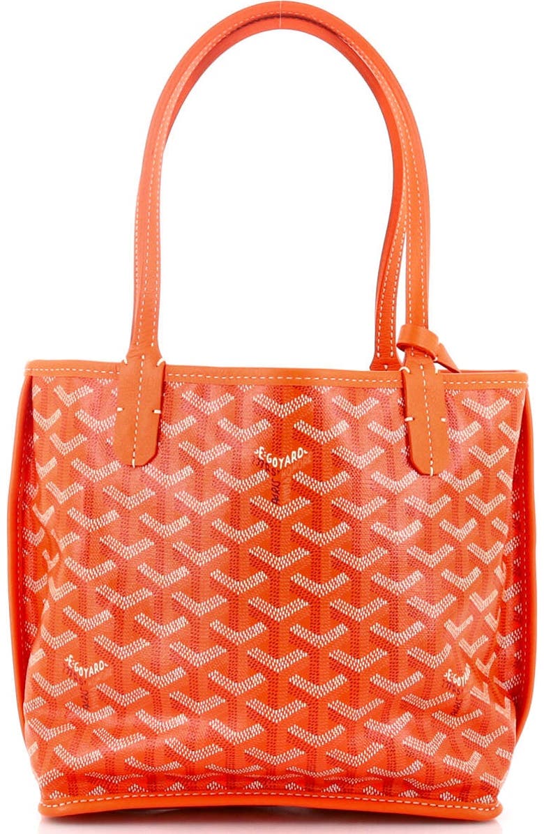 Pre-Owned Goyard Anjou Reversible Tote Coated Canvas Mini, Alternate, color, Orange
